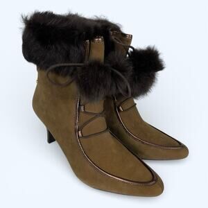 Rockport Women's Fur Trim Boots Brown Size 7M Pepperbush APW27195